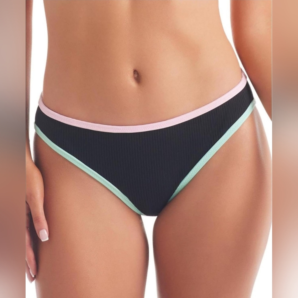 Jessica Simpson Bikini Bottoms Ribbed Hipster Black SIZES SMALL OR MEDIUM New